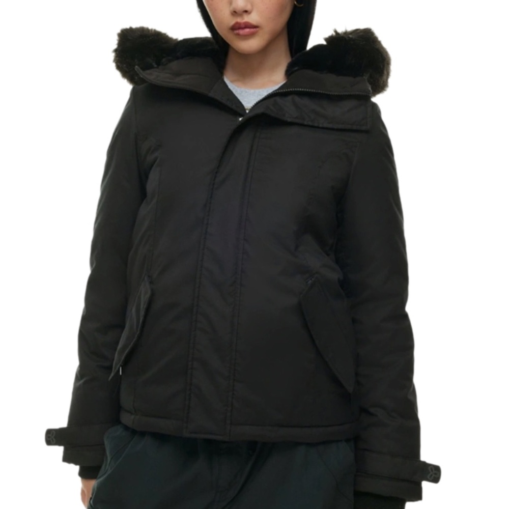 Aritzia TNA The Summit Short Down Black Parka Size XS